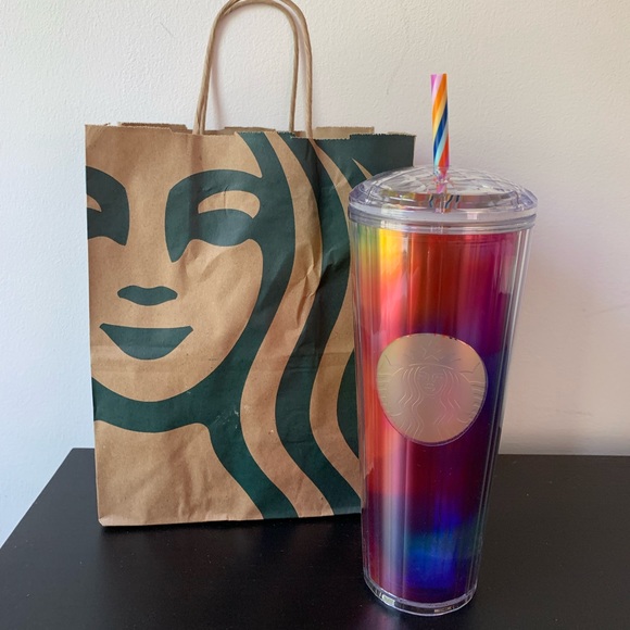 Rainbow dome lid Starbucks cup